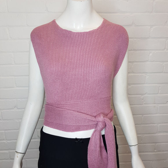 Free People Beach Orchid Convertible Tank Top Medium UK 12 Pink Knit Halter BN - Picture 2 of 10